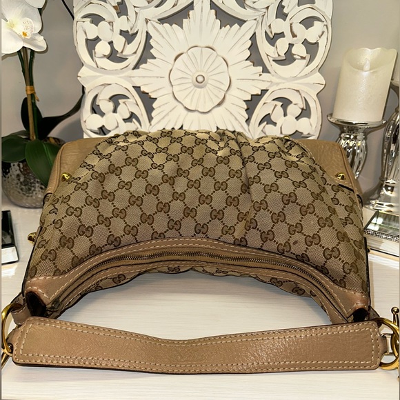 Gucci Large Jockey Canvas Hobo in Beige (cream/tan) - Picture 2 of 14